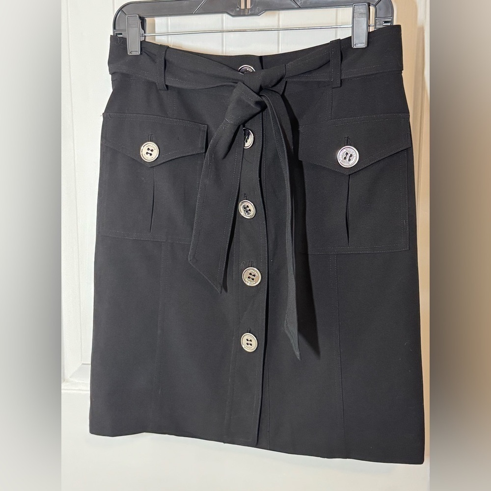 Adrienne Vittadini Button Down Belted Pencil Skirt